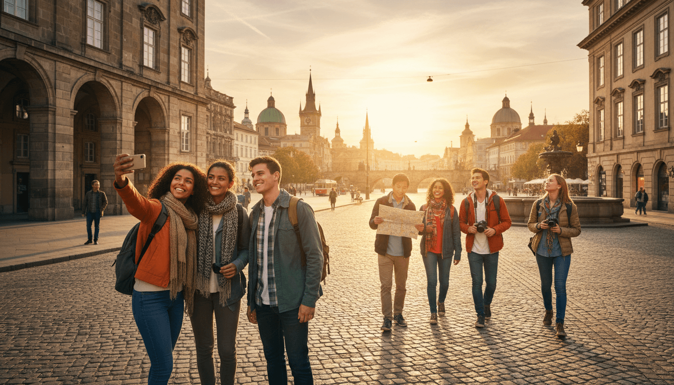 Youth trip participants discovering new destinations